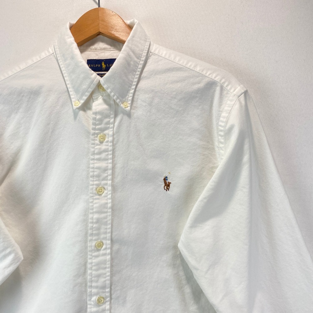 Ralph Lauren Classic Fit Oxford Button Down Shirt Mens L White Long Sleeve Pony